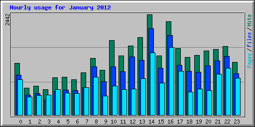 Hourly usage for January 2012